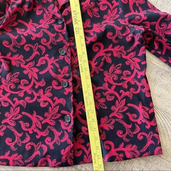 Briggs New York Red and Black Paisley Print Jacket/Shirt - Size Medium‎ - Picture 8 of 10